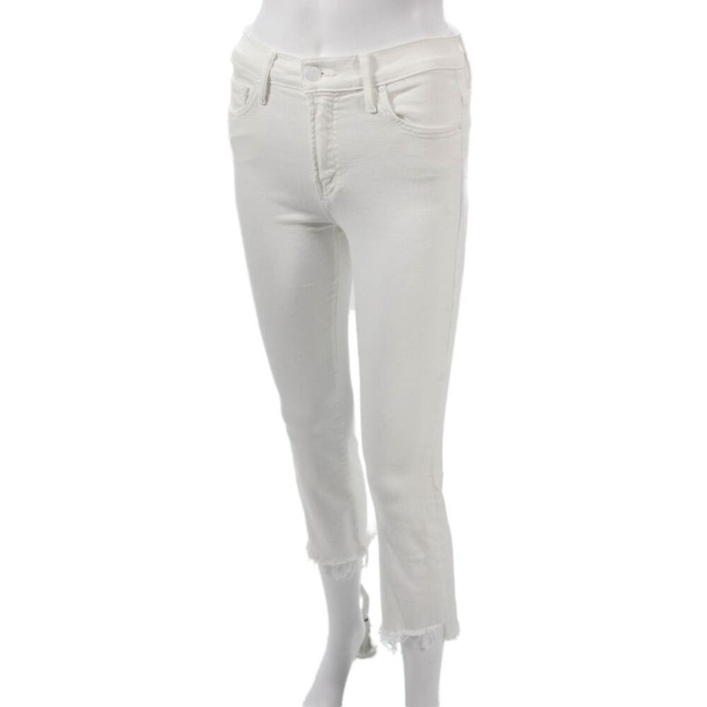 Mother Womens Cropped Ankle Jeans White Mid Rise Size 25 - Picture 2 of 7